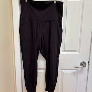 Ingrid & Isabel Black Track Pants with Relaxed Fit and Wide Elastic Waistband